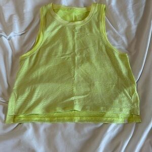 Lululemon Neon Yellow Knit Crop Tank Top